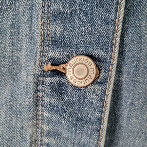 Maurices Denim Jean Jacket, Women’s Sz 1, Classic Button Down, Front Pockets EUC - Picture 5 of 10
